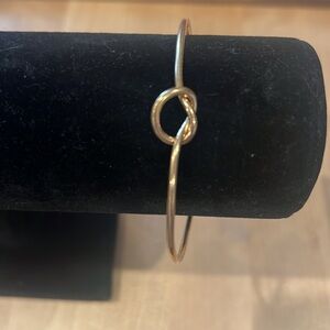 L Bracelet Gold Knot Cuff Bracelet with Spherical Ends